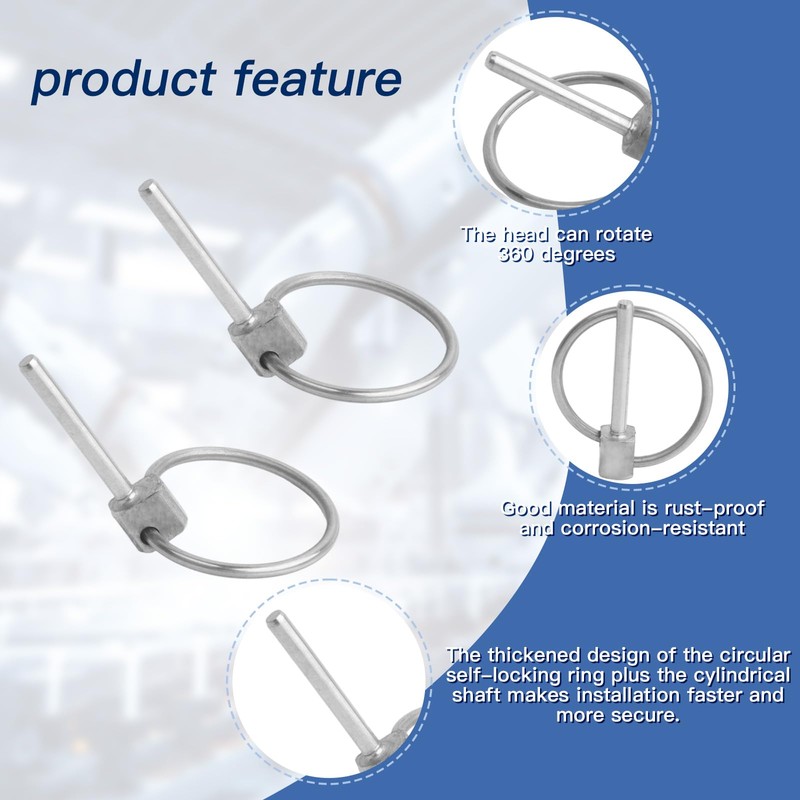 Begino 4Pcs 1/8" x 1-3/16" Stainless Steel Linch Pins with
