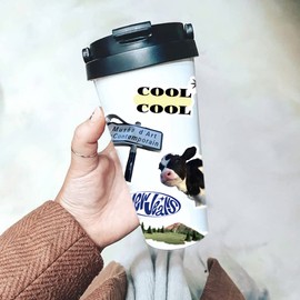 50PCS Cute Blue Girl Heart Ins Stickers, Realistic Aesthetic Vsco Trendy Stickers Packs for Water Bottles, Laptop, Phone, Kawaii Vinyl Waterproof Decals for Girls Teens Kids Adults