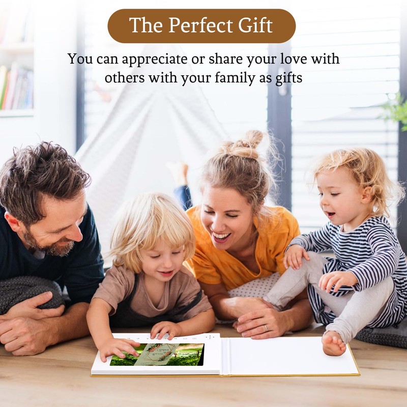 EclatView “MEMORIES” Video Greeting Book – Linen Hardcover with Gold