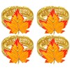 LUOZZY 4 Pcs Maple Leaf Curtain Holdbacks Fall Theme Curtain