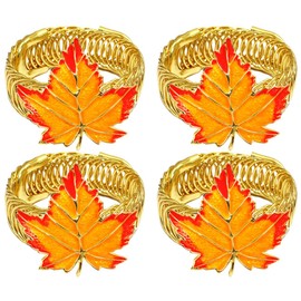 LUOZZY 4 Pcs Maple Leaf Curtain Holdbacks Fall Theme Curtain Ties Backs Curtain Holder Tiebacks Thanksgiving Party Supplies
