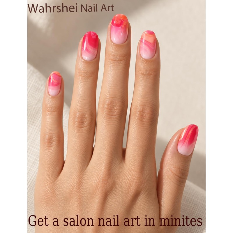 22 Pcs Gel Nail Stickers, UV Free Gel Nail Strips,