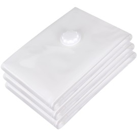 Astro 623-38 Futon Compression Bag, White x Transparent, 3-Piece Set, Single and Double Size, 43.3 x 39.4 inches (110 x 100 cm), Big Size, Duvet Cover, Compression Bag, Storage Case, Large Size, Full Comforter Storage