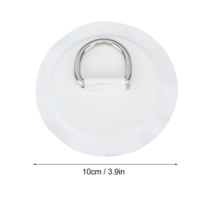 4PCS D Ring Patch PVC Round Shape Strong Stainless Steel