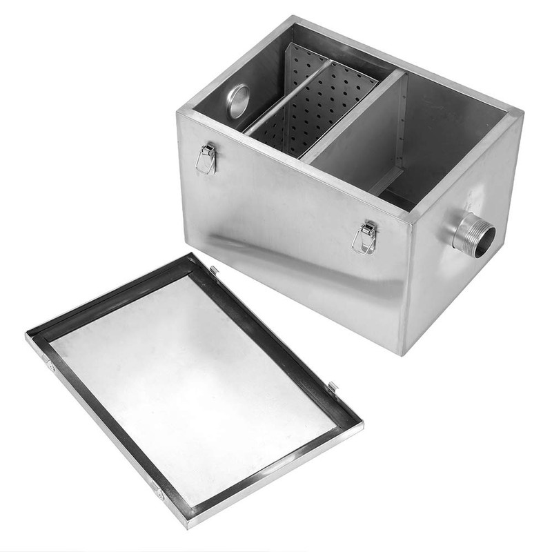 BEAMNOVA 8lbs Commercial Grease Trap Stainless Steel Interceptor for Restaurant