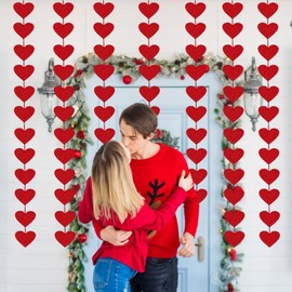 Valentine's Day Decoration, Heart Garland, Red, Heart Shape, Hanging Swirl, Garland Goods, Parties, Events, Confessions, Wedding, Birthday, Anniversary, White Day, Photography, Room Decoration