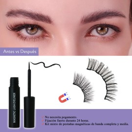 Kit De Pestañas Postizas Magnéticas 5 Pares