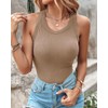 CHICME 2-Pack Womens Shelf Bra Tops Sleeveless Shirts Rib-Knit Tops
