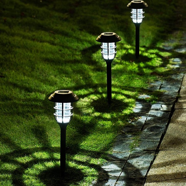 SOLPEX Solar Outdoor Lights, 8 Pack Solar Pathway Lights, Up to 10 Hrs Auto On/Off Garden Lights Waterproof, Solar Powered Landscape Lighting for Yard, Garden, Walkway-(Cold White)