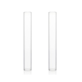 WGVI Hurricane Candle Holder Sleeve, Wide 3", Height 24", 2 Pieces, Clear Glass Cylinder Open Both Ends, Chimney Shade Tube (HST0324_2pc)