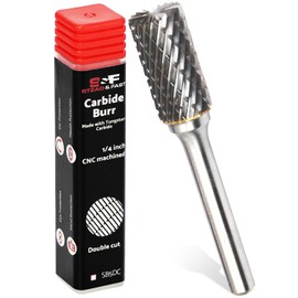S&F STEAD & FAST Carbide Burr with ¼” Shank ½” Cutter Dia 1” Length, Professional Grade Tungsten File, Die Grinder Bit for Electric or Air Die Grinder, Cylinder End Cut, Grinding Burr bit for Metals