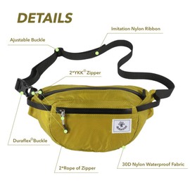 4Monster Foldable Waist Bag with Adjustable Strap, Portable Bum Bag Super Lightweight, Water Resistant Fanny Pack for Men Women Outdoor Hiking Running Travel Camping Sport