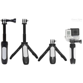 2-Way Extension Pole, Monopod, Tripod, Wearable Camera, Smartphone, Digital Camera, Photography, Telescopic Extender, Stick, Grip, Handle, Selka Stick, Smartphone Holder, 1/4 inch Mount Converter