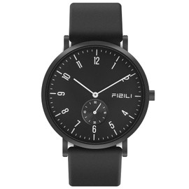 FIZILI Men's Watch Ultra-Thin Minimalist Waterproof-Fashion Silicone Watch for Men or Women with Silicone Band Wrist Watches 1100 Black Silver