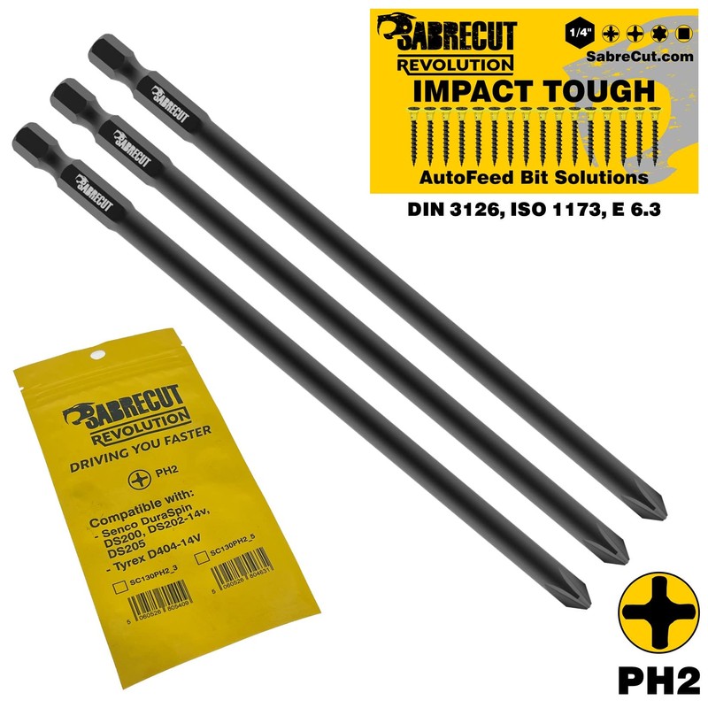 3 x SabreCut SC130PH2_3 130mm PH2 Compatible with SENCO DuraSpin