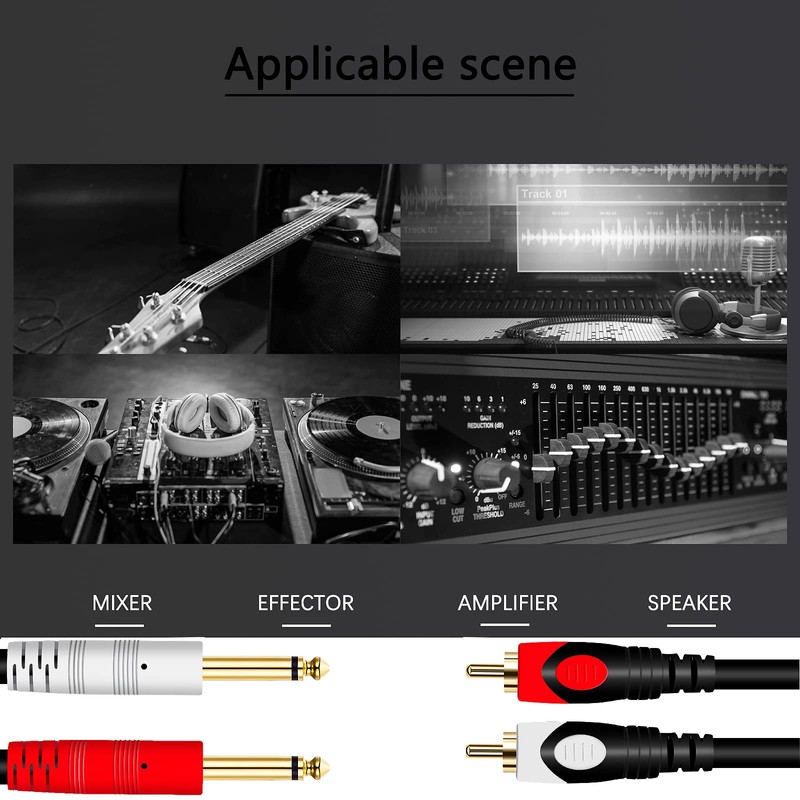 Tunghey 1/4 to RCA Cable - 6.35mm TS Mono Plug