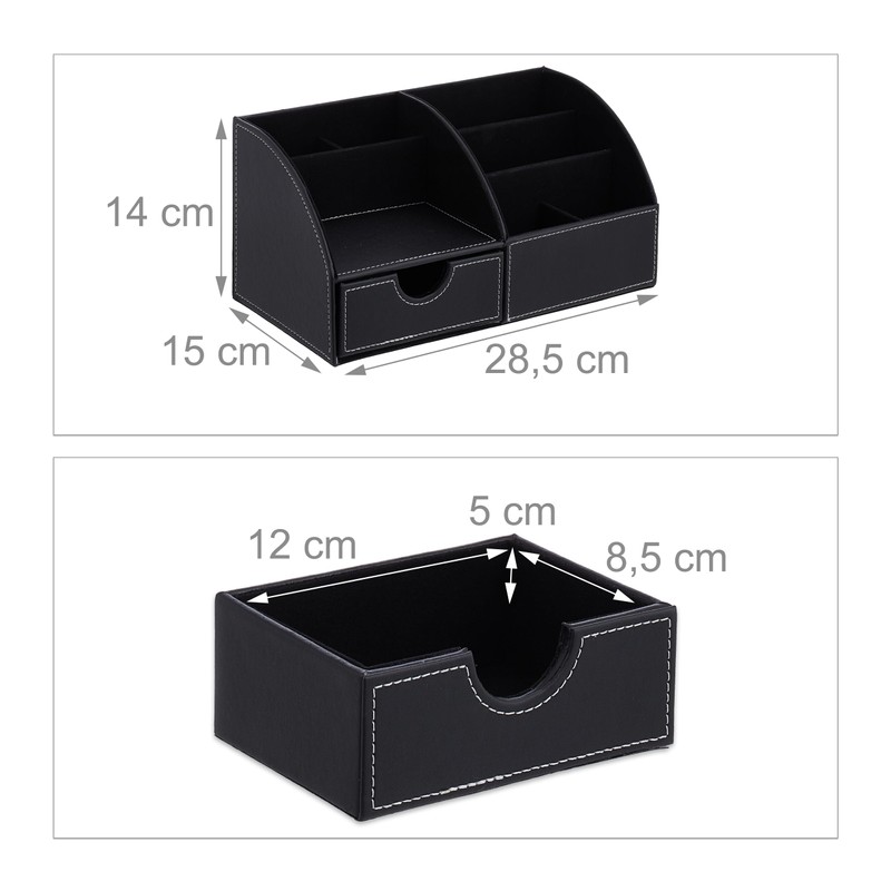 Relaxdays Desk Organiser, Office Organiser with 6 Compartments & Drawer,
