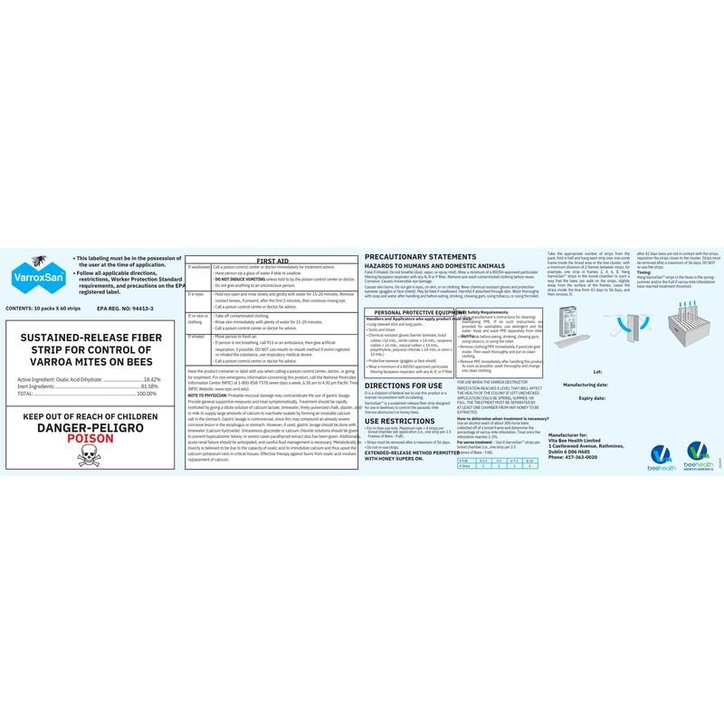 Varroxsan Oxalic Acid Strips - Varroa Mite Treatment for Beehives