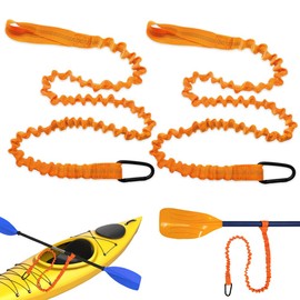 mizikuu 2 Stück Kajak Paddelleine, 1.5M Paddel Sicherungsleine Elastische Elastische Kajak Karabinerhaken Kajakpaddel Zubehör Paddel Seil für Kajakfahren Kanu SUP Board Paddel Surfbrett Angelruten