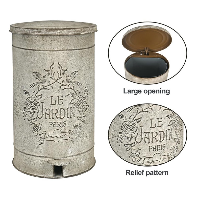 Zokyntrix Retro Outdoor Trash Can with Lid 17L/4.5 Gallon Waste