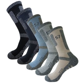 SEOULSTORY7 5pack Men's Climbing DryCool Cushion Hiking/Performance Crew Socks