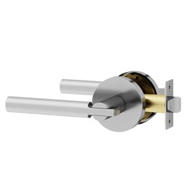 Okun Terra 1-Pack Chrome Passage Door Levers – Reversible Non-Locking Interior Handles with Sleek Concealed-Mount Design for Hallways & Closets