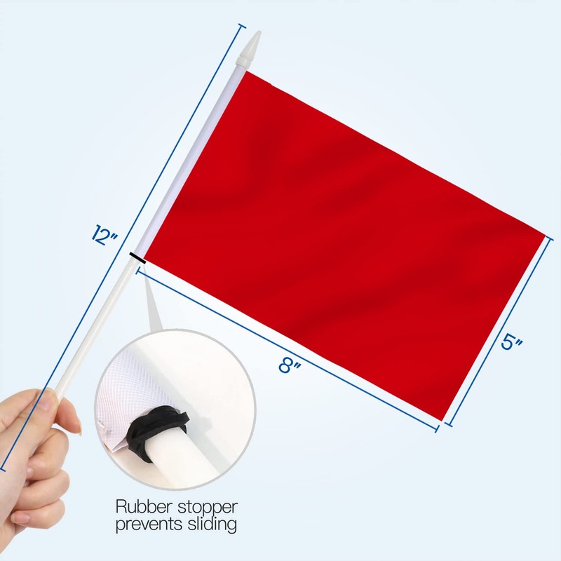 Anley Red Mini Flag 12 Pack - Hand Held Small
