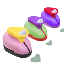 Eidoct 3Pcs Heart Punches, 9mm 16mm 25mm Paper Punch for Crafts, Portable Scrapbooking Punches Heart Paper Punch Hole Punch Heart Cutter, for DIY Crafting Scrapbooking Card Photo Album, Colour Random