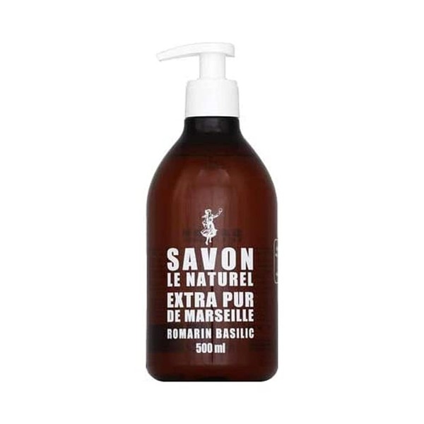 Savon le Naturel Savon extra pur de Marseille romarin basilic - Le flacon de 500 ml