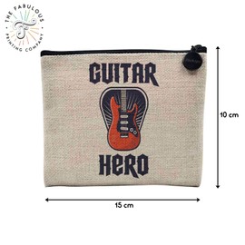Tasche aus Leinen – Kollektion Kid Parodie Jokes English Kinder Humor Illustration Geburtstag – Kosmetiktasche aus Leinen in Leinenoptik – Kulturbeutel – Geldbörse, Guitar Hero, 15 x 10 cm,