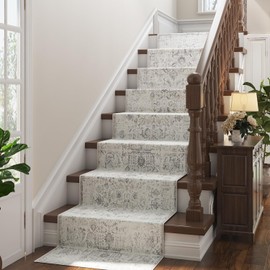 jinchan Runner Rug 2x7 Washable Rug Area Rug Vintage Hallway Indoor Floor Mat Thin Rug Retro Distressed Carpet Grey Floral Country Accent Rug Non Slip Bathroom Kitchen Bedroom Living Room