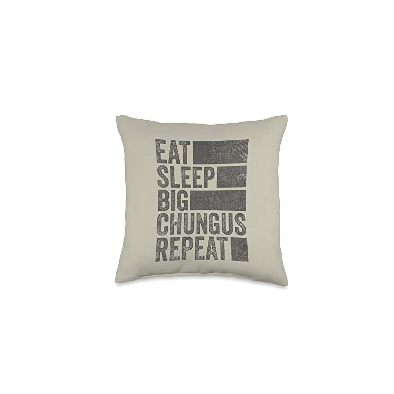 Funny Meme Eat Sleep Big Chungus Throw Pillow