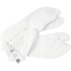 Unisex Broadcloth Split - Toe "Tabi" Socks, White, 4 Clasps,