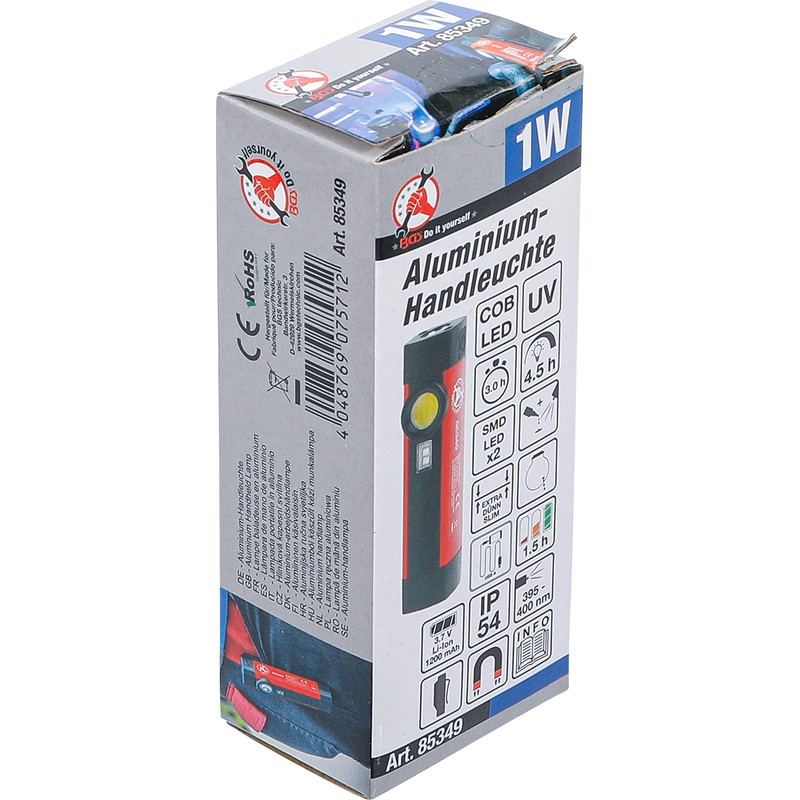 BGS Diy 85349 COB LED/UV Aluminium Hand Light 1 W