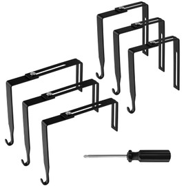 KINBOM 6pcs Cubicle Wall Hooks, Metal Adjustable Cubicle Hooks Hangers with a Cross Screwdriver Universal Partition Hanger Set for Panels of 1.4-3.5in Thickness (Black)