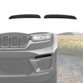 RT-TCZ Smoked Black Front Fog Light Trim Cover Front Fog Lamp Light Cover Decoration Exterior Accessories Compatible with Jeep Grand Cherokee 2024