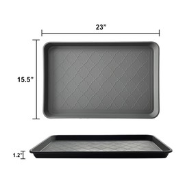 PetLike Boot Tray for Entryway Indoor, Pet Food Mat Tray, 23 x 15.5 inch 2 Packs, Waterproof Rubber Shoe Tray for Indoor and Outdoor, Multi-Purpose Tray for Boots, Shoes, Pets, Garden