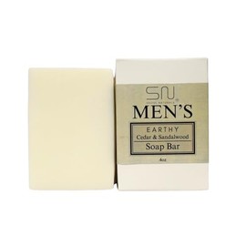 Seoul Naturals Men's Earthy Cedarwood and Sandalwood Soap Bar, k beauty, 4 oz