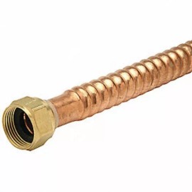 CHARMAN 24" Long Copper Water Heater Connector Hose 3/4" FIP