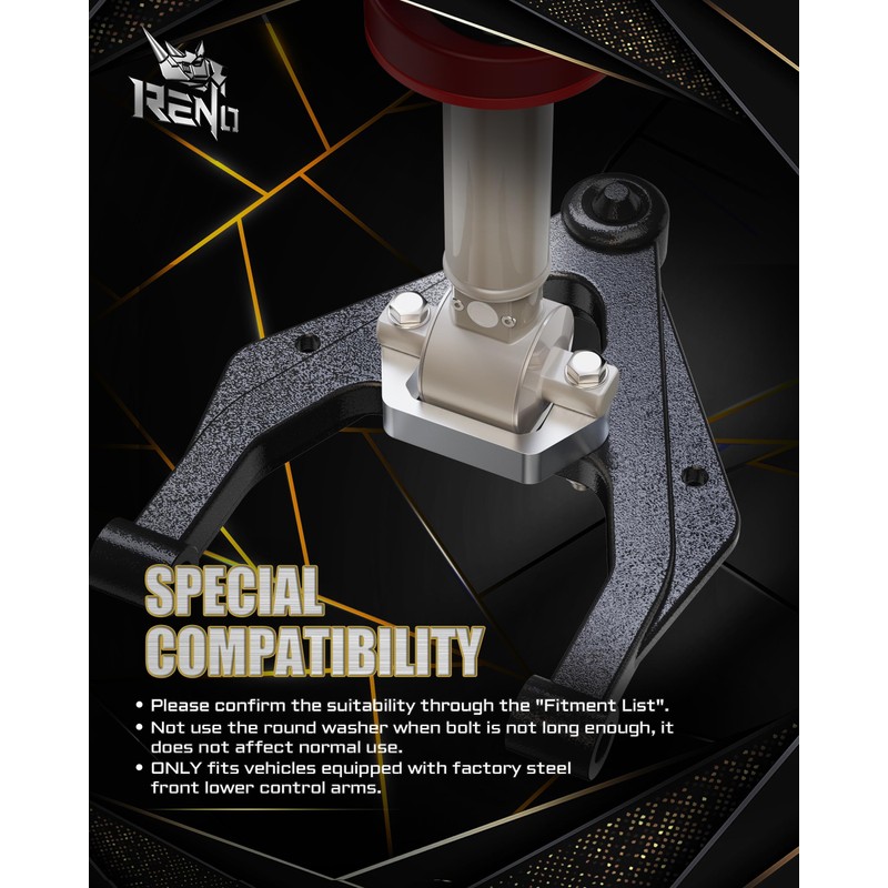 RENO 3.5" Front Leveling Kit, Upper+Lower Strut Lift Spacers Compatible