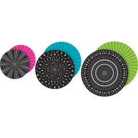 Teacher Created Resources 77104 Chalkboard Brights Hanging Paper Fans