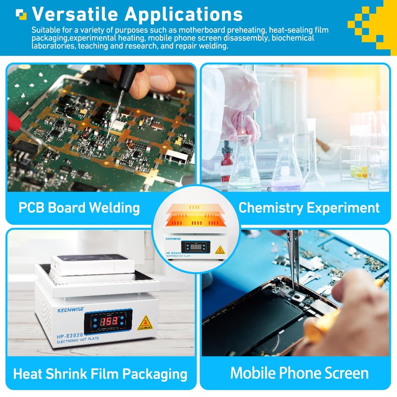 KeenWise 110V 1080W Soldering Hot Plate, Electric Hot Plate, LED