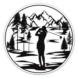 Golf Girl Stickers - 2 Pack - Waterproof Vinyl for Car, Phone, Water Bottle, Laptop - Golfer Decals (2-Pack)