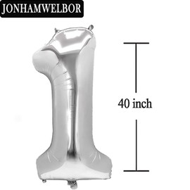 13 Number Balloons Silver Giant Jumbo Big Large Number 13 or 31 Foil Mylar Helium Balloons Silver 13th 31st Birthday Party Anniversary Events Decorations Supplies for Boy Girl Women Men