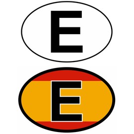 Daged Spain Sticker Car Foreign License Plate Set of 2 Stickers – Country Identification Holiday AKZ
