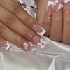 White French Tip Press on Nails Medium Square Fake Nails