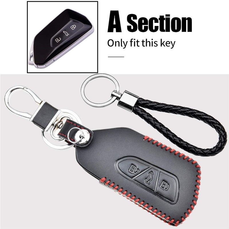 KASER Faux Leather Protective Case Key Fob Car Key Compatible