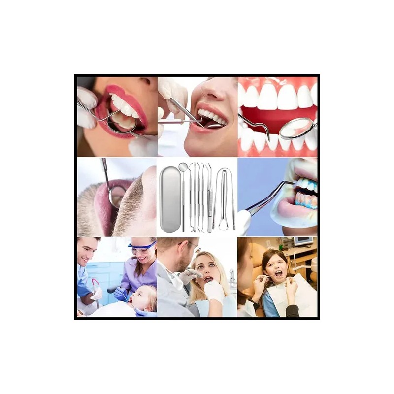 Herramienta Limpieza Dental Acero Quita Sarro 9 Piezas Kit