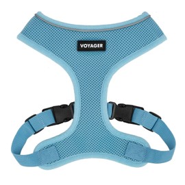 Voyager Aerolite Over The Head Dog Harness, No Pull Breathable Air Mesh Vest, Quick Dry with Reflective Stitching, Adjustable Escape Resistant Harness for Small Medium Large Dogs - Blue, X-Small
