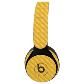 MightySkins Carbon Fiber Skin for Beats Solo Pro Wireless Headphones - Solid Marigold | Protective, Durable Textured Carbon Fiber Finish | Easy to Apply, Remove, and Change Styles | Made in The USA